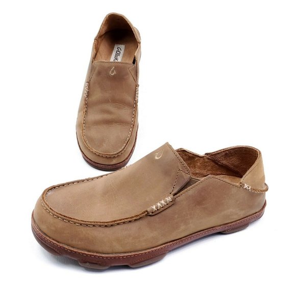 OluKai Other - Olukai Moloa Mens Size 10.5 Brown Leather Slip-On
